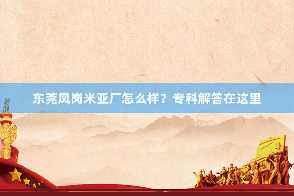 东莞凤岗米亚厂怎么样？专科解答在这里